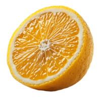 ai généré tranchant et clair, isolé citron fruit sur une transparent Toile png