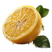 ai généré contemporain clarté, citron coupé sur transparent Contexte png