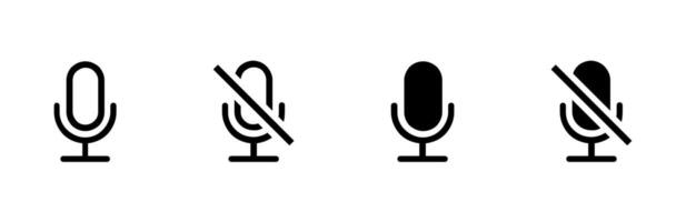 Microphone icon vector set. Open mic and muted mic icon. mic symbol. audio illustration sign collection. Vector editable