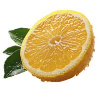 ai generato affettato agrumi, Limone frutta tagliare su con trasparenza png