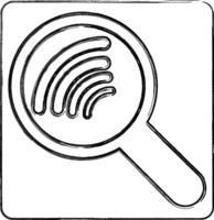 Magnifying glass icon with wifi connection design decoration. vector