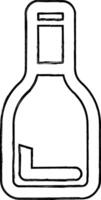 Drink bottle doodle design drawing. vector