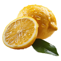 AI generated Minimalist Lemon Cutout on a Clear Background png