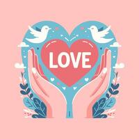Vector Hand-drawn  Flat Illustration of Typography Love Doodle playful fun