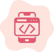 Smartphone Coding Vecto Icon vector