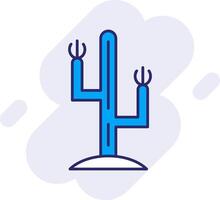 cactus línea lleno fondo icono vector