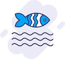 Fish Line Filled Backgroud Icon vector