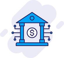 Banking System Line Filled Backgroud Icon vector