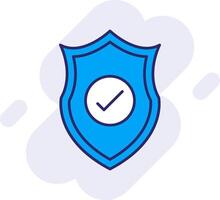 la seguridad línea lleno fondo icono vector