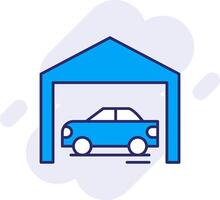 Garage Line Filled Backgroud Icon vector