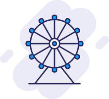 Ferris Wheel Line Filled Backgroud Icon vector