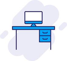 Desk Line Filled Backgroud Icon vector