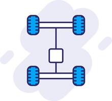 Axletree Line Filled Backgroud Icon vector