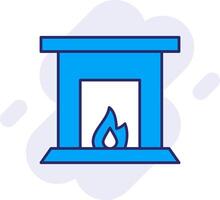 Fireplace Line Filled Backgroud Icon vector