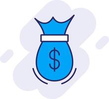 Money Bag Line Filled Backgroud Icon vector