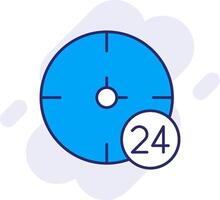 24 horas línea lleno fondo icono vector