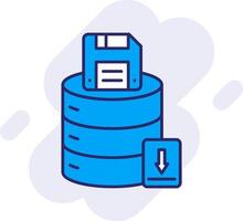 Save Data Line Filled Backgroud Icon vector