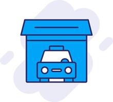 Garage Line Filled Backgroud Icon vector