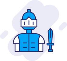 Knight Line Filled Backgroud Icon vector