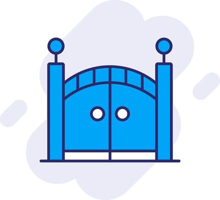 Gate Line Filled Backgroud Icon