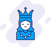 princesa línea lleno fondo icono vector