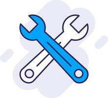 Cross Wrench Line Filled Backgroud Icon vector