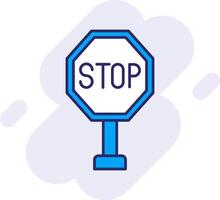 Stop Line Filled Backgroud Icon vector