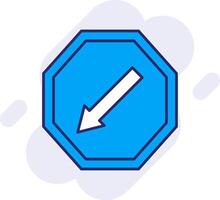 Keep Left Line Filled Backgroud Icon vector