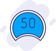 Speed Limit Line Filled Backgroud Icon vector