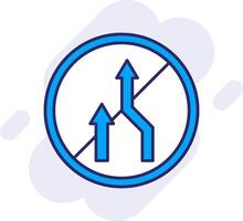 No Overtaking Line Filled Backgroud Icon vector