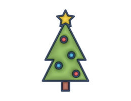 en 3d jul träd på en transparent bakgrund png