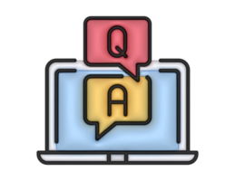 a 3d Question Answer on a transparent background png