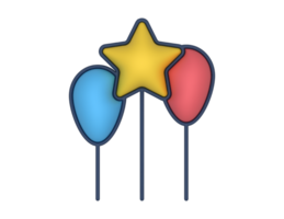 a 3d Balloons on a transparent background png