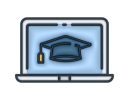 a 3d Online Education on a transparent background png