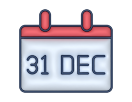 a 3d December 31 on a transparent background png