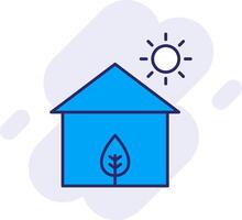 Eco House Line Filled Backgroud Icon vector