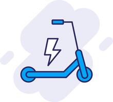 eléctrico scooter línea lleno fondo icono vector
