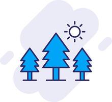 Pine Trees Line Filled Backgroud Icon vector