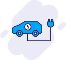 Electric Car Line Filled Backgroud Icon vector