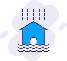 Flood Line Filled Backgroud Icon vector