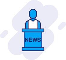 News Anchor Line Filled Backgroud Icon vector