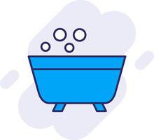 bañera línea lleno fondo icono vector