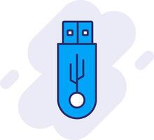 Pen Drive Line Filled Backgroud Icon vector