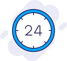 24 Hours Line Filled Backgroud Icon vector