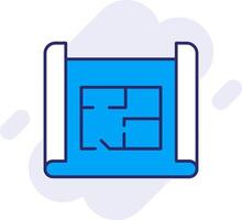 Blue Print Line Filled Backgroud Icon vector
