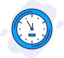 Wall Clock Line Filled Backgroud Icon vector