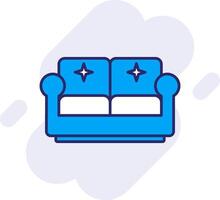 Couch Line Filled Backgroud Icon vector
