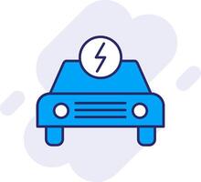 Electric Car Line Filled Backgroud Icon vector
