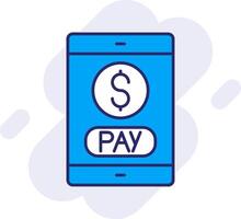 Mobile Payment Line Filled Backgroud Icon vector