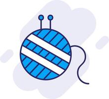 Wool Ball Line Filled Backgroud Icon vector